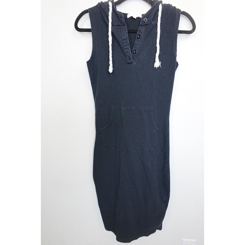 Sugar Rain Womens Black‎ Hooded Activewear Loungewear Dress Medium